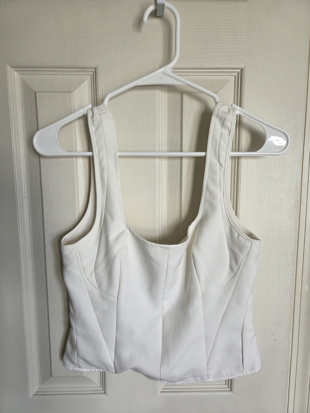 Missguided Cream Strappy Cropped Top Size 6